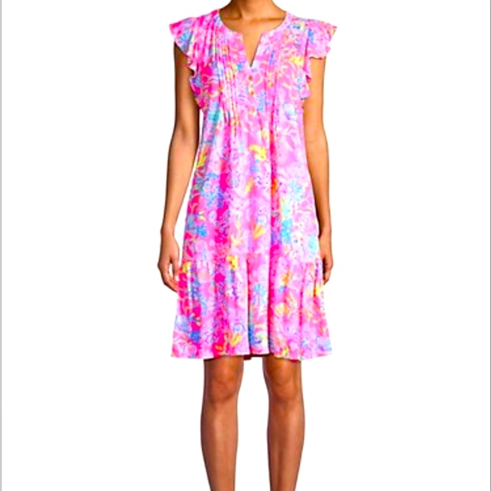 Lilly Pulitzer Golda Dress Pink Isle Shell Me Something Good XL. New With Tags